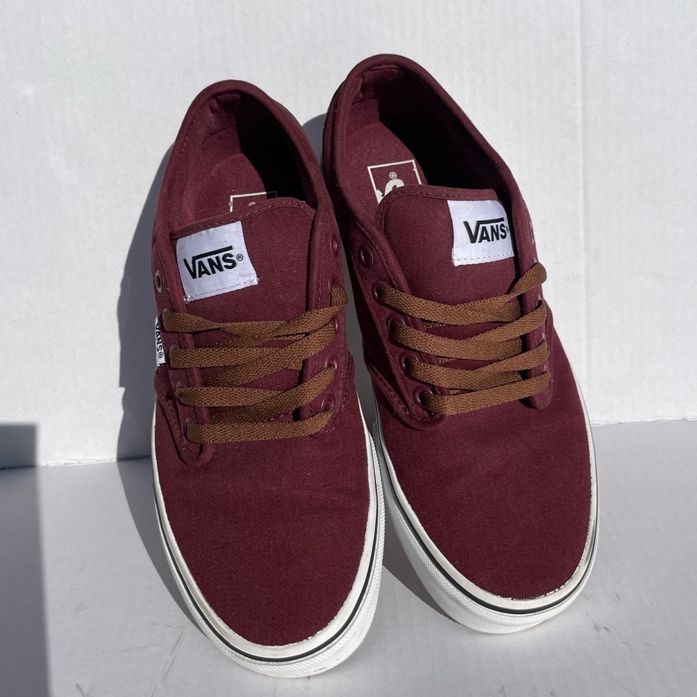 Vans Atwood Maroon & Brown Low-Top Sneakers | Womens 9 / Mens 7 | Like New - Picture 2 of 5